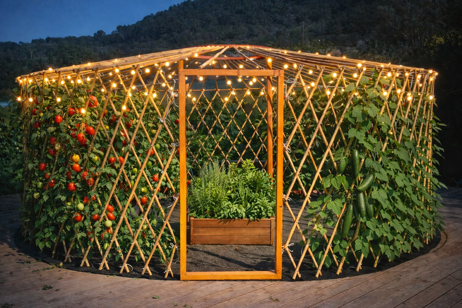 Decorative garden yurt